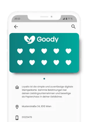 cropped screenshot of the goody app showing the loyaltycard