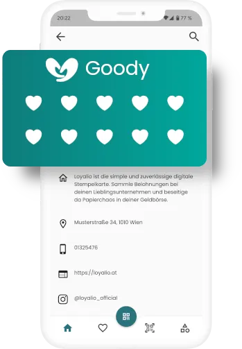 screenshot of the goody app showing the loyaltycard